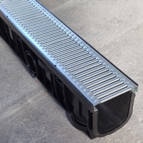 100mm Channel & Galvanised Steel Heelguard Grate B125 (Garage Pack 3x1m)