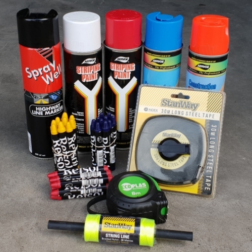Road marker paints & Measuring tapes